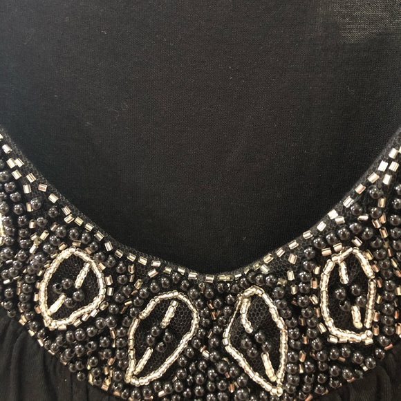 Smart Set Beautiful Black Top with Beading - Picture 3 of 4